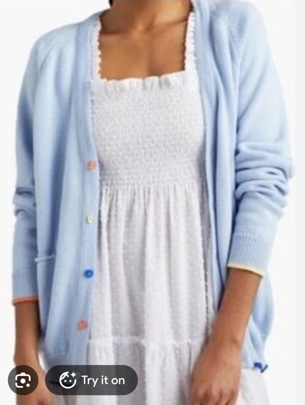 Hill House Home The House Cardigan Sweater size L Light Blue whimsy comfy fall